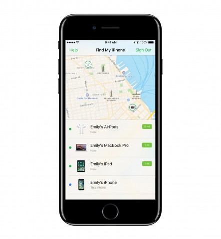 Airpods-Suchfunktion in iOS 10.3 (Bild: Apple)